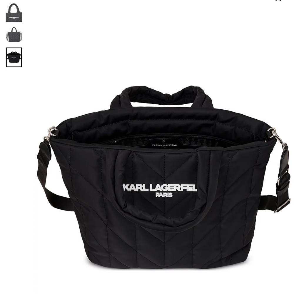 Karl Lagerfeld Black Quilted Tote Bag